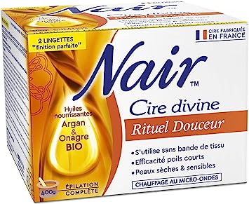 NAIR - Cire Rituel Douceur aux Huiles d'Argan & d'Onagre, spécial Peaux Sèches & Sensibles